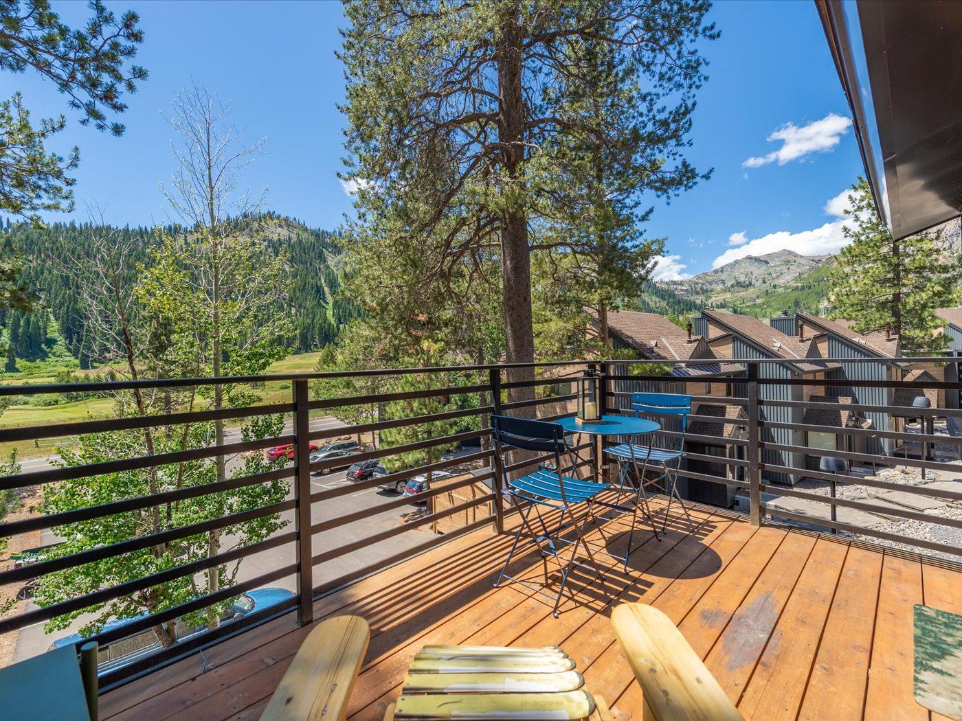 Private upstairs deck overlooking the meadow